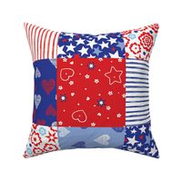 PATCHWORK FUN FLAG FLORAL_red