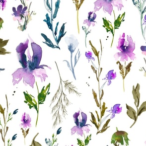 Jumbo / Iris Watercolor Floral