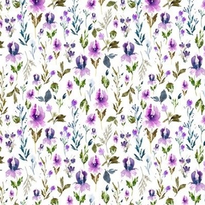 Small / Lavender Iris Watercolor Floral