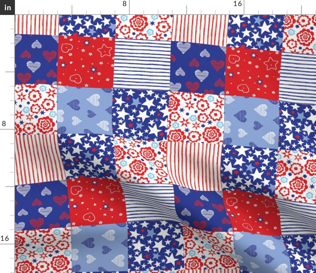 PATCHWORK FUN FLAG FLORAL_red_LRG