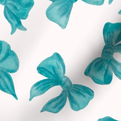 Watercolors Turquoise Bows