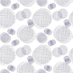Lined Circles Small Blue and White