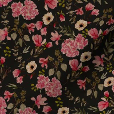 Romantic Pattern - Dark Red Charcoal