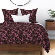 Romantic Pattern Dark Pink and charcoal black