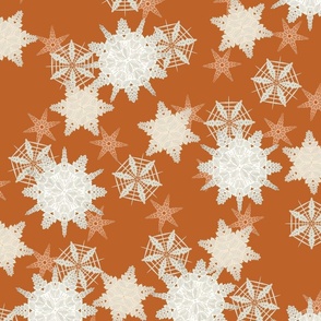 Natural Christmas - Tossed Snow on Burnt Orange