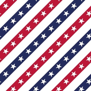 July 4th stars ribbons diagonal stripes