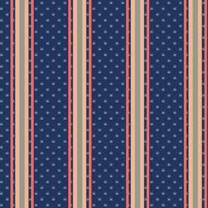 Crustaceans Galore Stripe - On Navy Blue