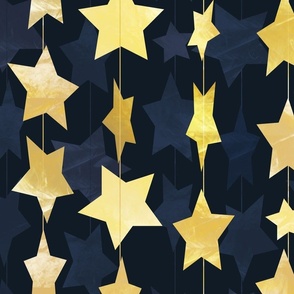 Gold party stars garland wallpaper scale