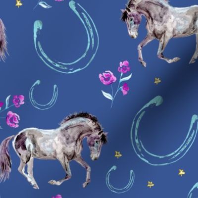 WIld Mustang Ponies and Lucky horse shoes Perri- small scale 