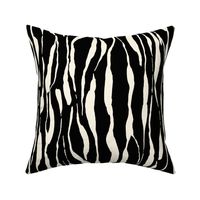 (M) animal print - cream striped tiger-zebra over black background