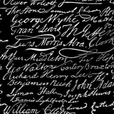 Signers Of The Declaration Of Independence ~ Black and White ~ 12"