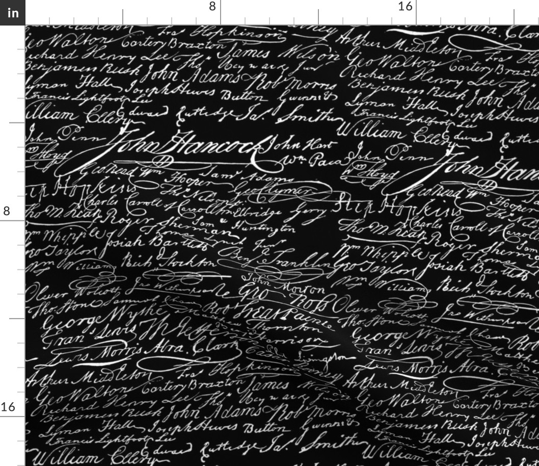 Signers Of The Declaration Of Independence ~ Black and White ~ 12"