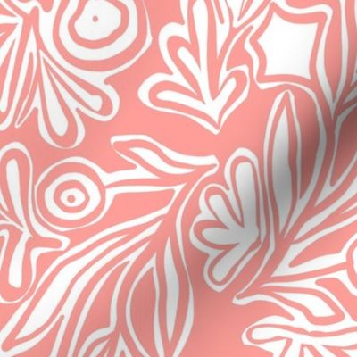 Small Quirky diagonal floral pink
