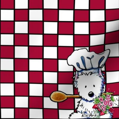 Red and White Westie Chef Large