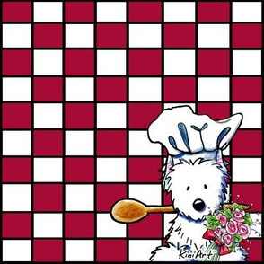 Red and White Westie Chef Large