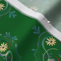 Boho Paper Daisy Medallions Emerald Green (medium)