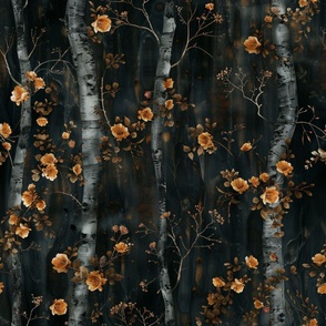 black floral birch