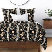 floral birch black bg