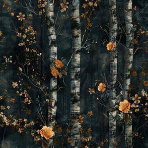 distressed background floral birch
