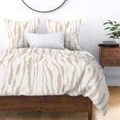 (L) animal print - beige striped tiger-zebra over cream background