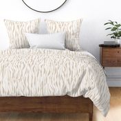 (M) animal print - beige striped tiger-zebra over cream background