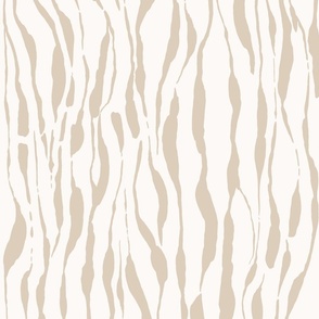 (M) animal print - beige striped tiger-zebra over cream background