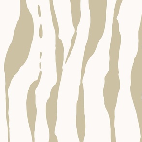 (L) animal print - green striped tiger-zebra over cream background