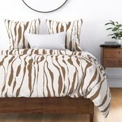 (L) animal print - brown striped tiger-zebra over cream background