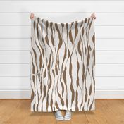 (L) animal print - brown striped tiger-zebra over cream background