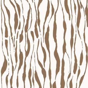 (M) animal print - brown striped tiger-zebra over cream background