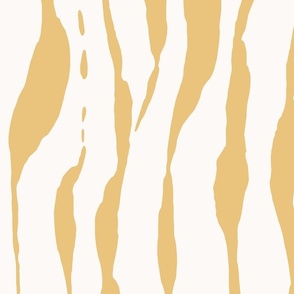 (L) animal print - yellow striped tiger-zebra over cream background