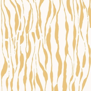 (M) animal print - yellow striped tiger-zebra over cream background