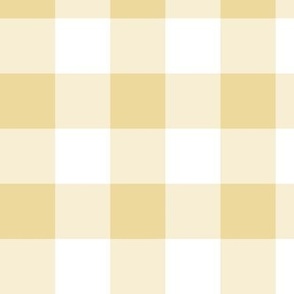 1.5" Gingham Check Blender - Honey Yellow and White - Medium Scale - Classic Geometric Design for Easter, Spring, and Farmhouse Styles