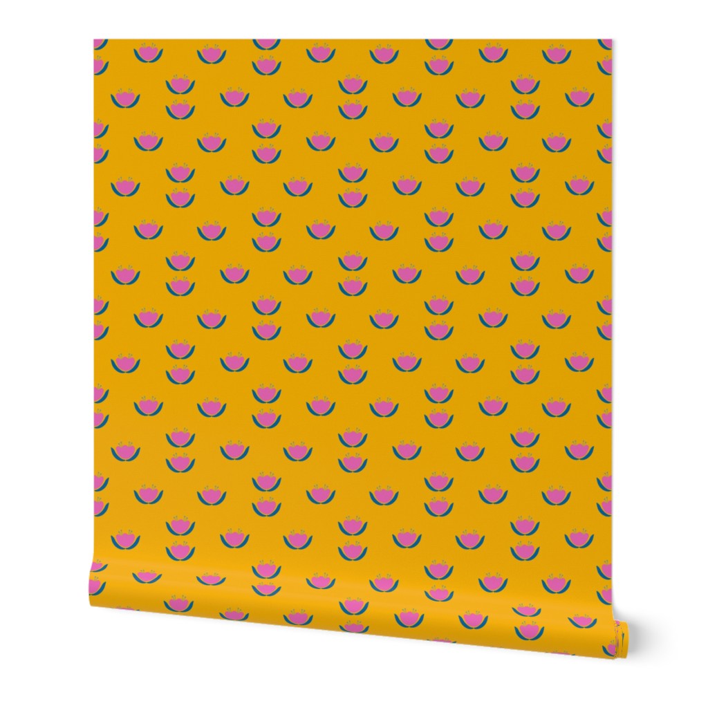 cute mod flower bud - yellow