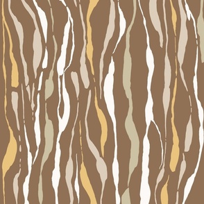 (M) animal print - colorful striped tiger-zebra over brown background