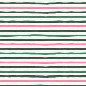 Merry and Bright Horizontal Stripe_Christmas_Small_Sachet Pink-Crisp Green
