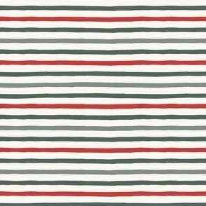 Merry and Bright Horizontal Stripe_Christmas_Small_Molten Lava Red-Lilypad Green