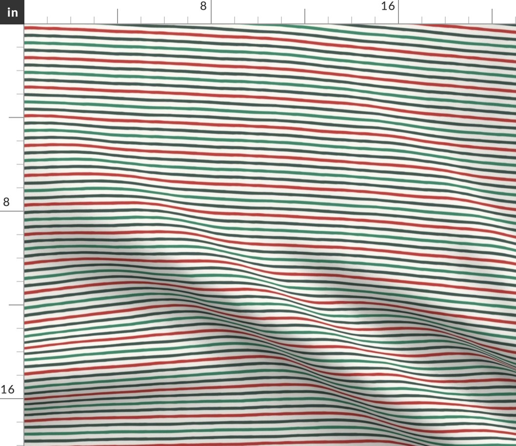 Merry and Bright Horizontal Stripe_Christmas_Small_Molten Lava Red-Crisp Green