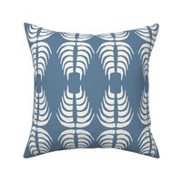 Curved Geometric Design with Island Vibe Blue and Off White