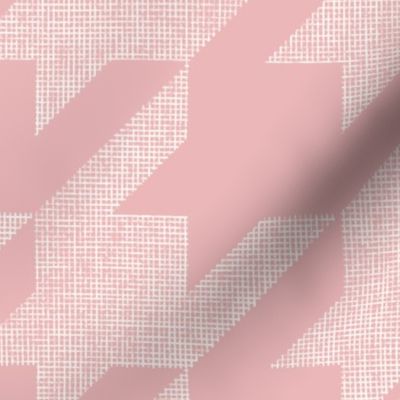 houndstooth_weave - all white_ true pink - hand drawn textured geometric plaid