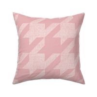 houndstooth_weave - all white_ true pink - hand drawn textured geometric plaid