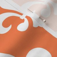 Bigger Scale Fleur De Lis White on Orange Spice