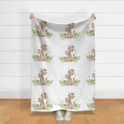 Safari Animals Giraffe and Baby Nursery Bedding Pillow Bee