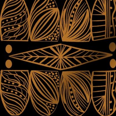 Bold Caribbean Mudcloth: Chic Tribal Black, Gold Mustard, Medium