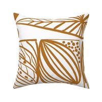 Bold Caribbean Mudcloth: Chic Tribal White, Gold Mustard, Large