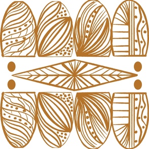 Bold Caribbean Mudcloth: Chic Tribal White, Gold Mustard, Large