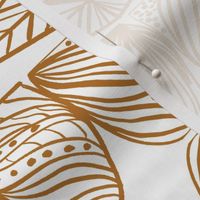 Bold Caribbean Mudcloth: Chic Tribal White, Gold Mustard, Medium