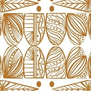 Bold Caribbean Mudcloth: Chic Tribal White, Gold Mustard, Small 