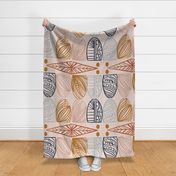 Boho Caribbean Mudcloth: Chic Tribal, Blush Pink, Large