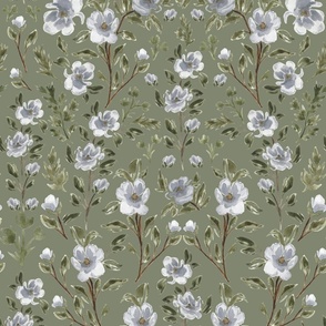 Jumbo - Isabelle Climbing Florals - Sage Green